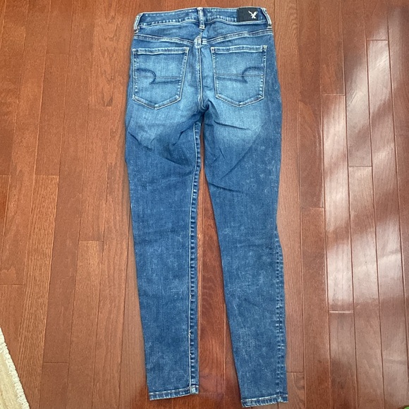 American Eagle Outfitters Dark Blue Women's Hi Rise Super Stretch Jeggings - Picture 8 of 9